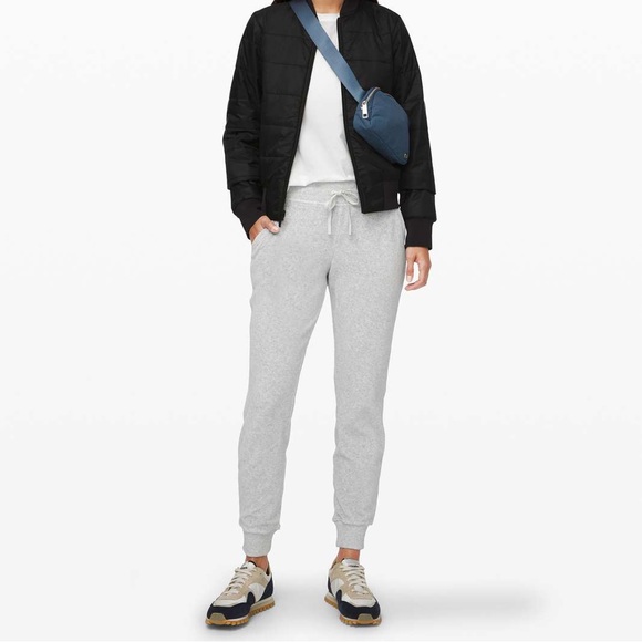 lululemon athletica Pants - Lululemon Warm Down Jogger Velour Heathered Core Ultra Light Grey